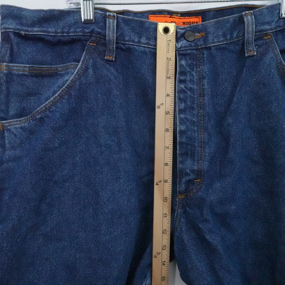 Wrangler Jeans Mens 40x30 Blue Riggs Workwear FR3W050 Flame Resistant Work - Picture 5 of 14